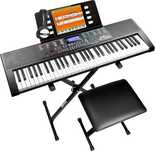 Kit Teclado 61 Teclas Auscultadores Banco Suporte APP Piano Orgão NOVO