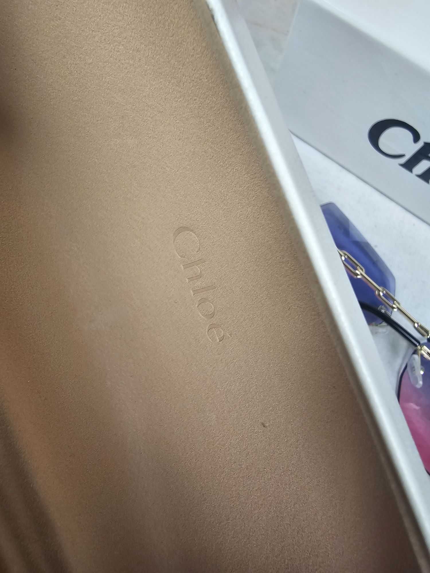 Okulary przeciwsłoneczne Zestaw Chloe logowane pudełko etui karta