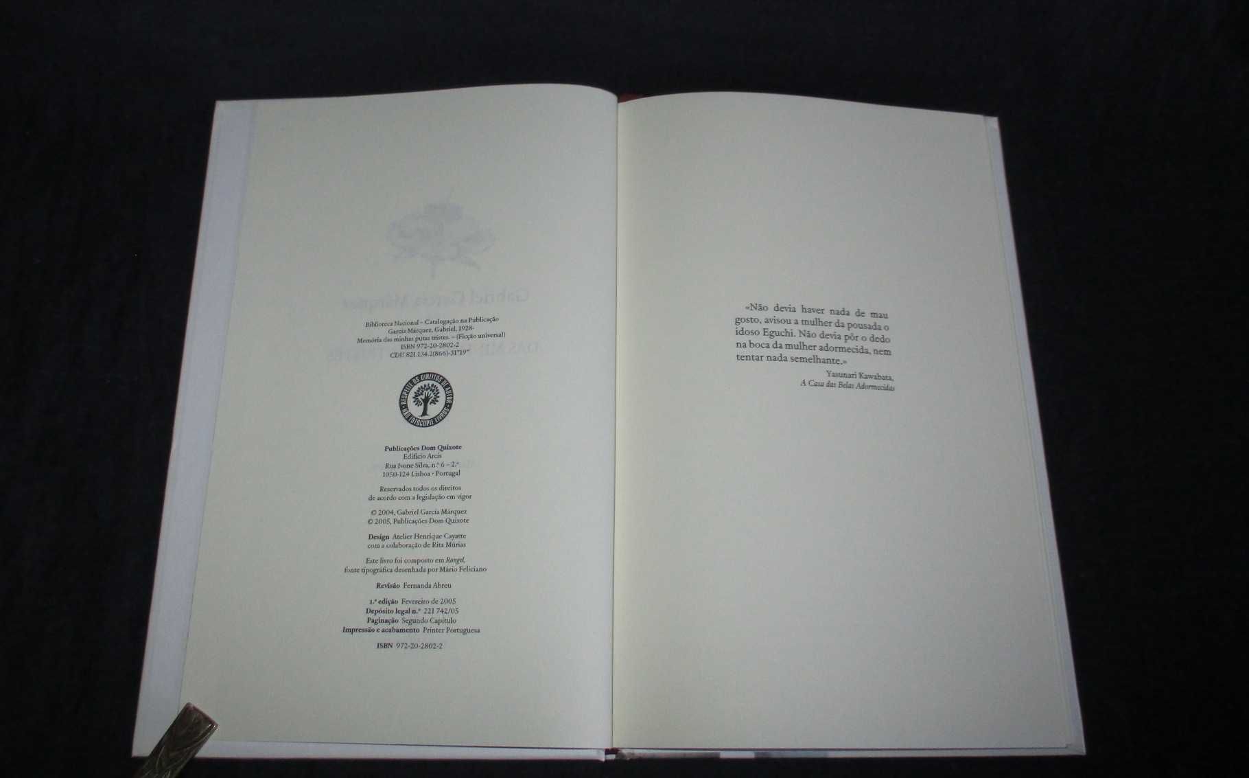 Livro Memória das Minhas Putas Tristes Gabriel García Márquez
