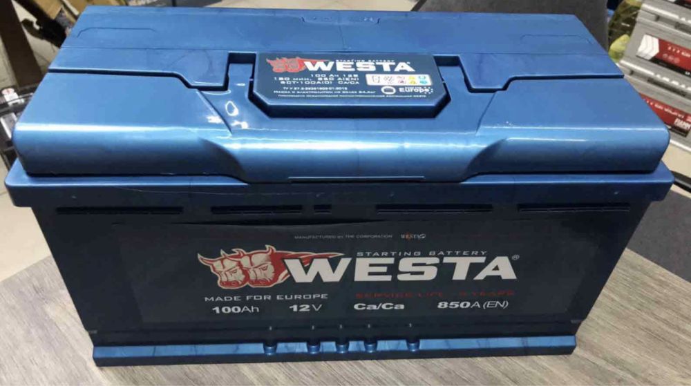 Аккумулятор автомобильный WESTA 100Ah R+ 850A