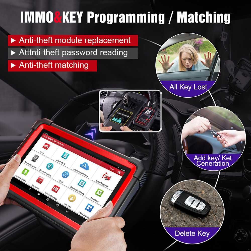 Launch X431 IMMO ELITE Máq Programação Chaves + Diagnóstico OBD (NOVO)