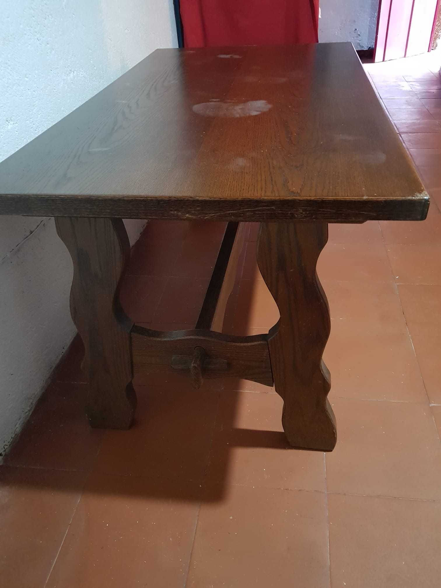 Mesa Rustica e Cadeiras em Madeira Nobre