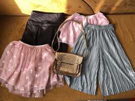 Zestaw, spódniczki, reserved, H&M, dla dziewczynki, 134, torebka, lato