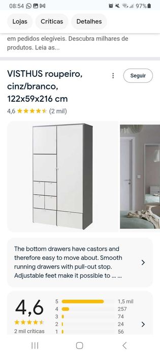 Roupeiro Ikea como novo!