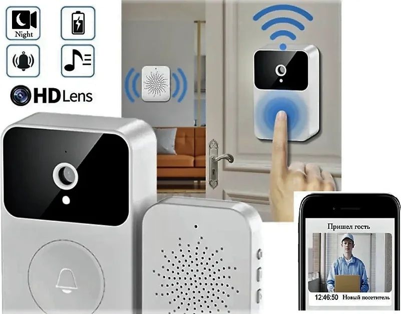 Умный беспроводной видеоглазок Mini Smart DOORBELL Tuya Smart / Wi-Fi