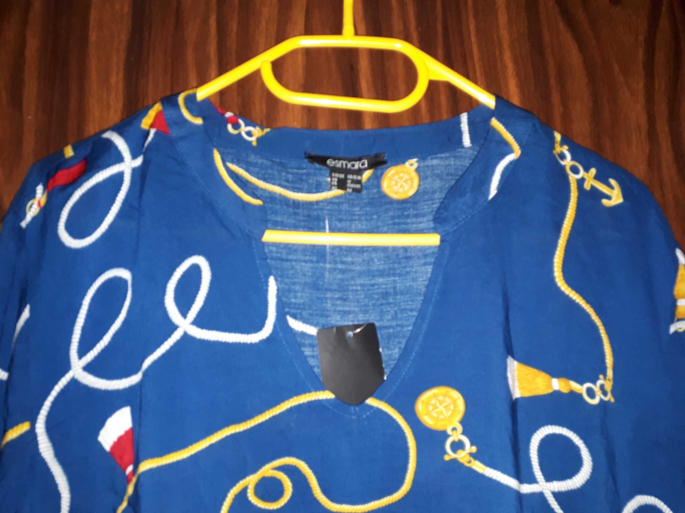 Delikatna bluzka koszulowa Esmara L 40 koszula marynarski wzór