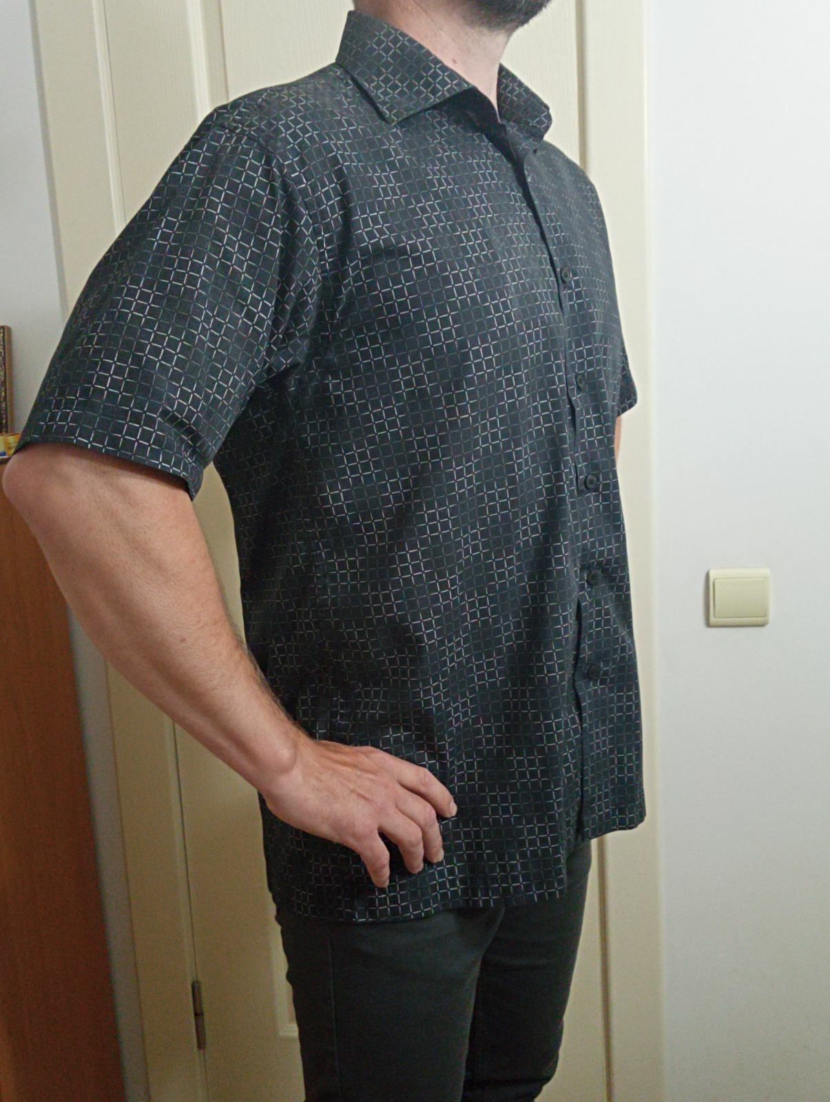 Шведка мужская,рубашка с коротким рукавом черная серая джинсовая