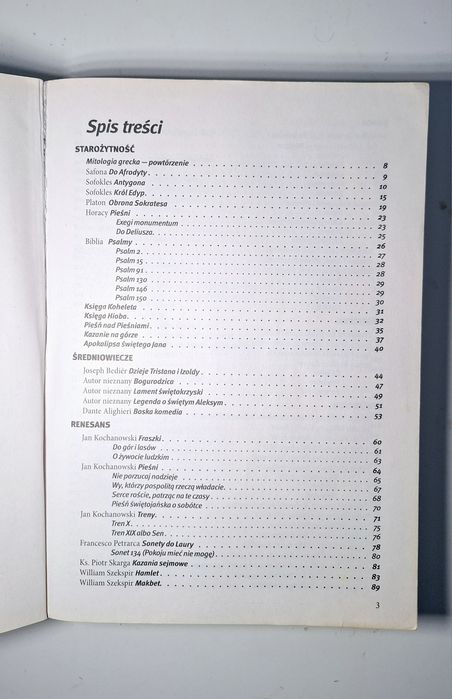 Opracowanie lektur i wierszy