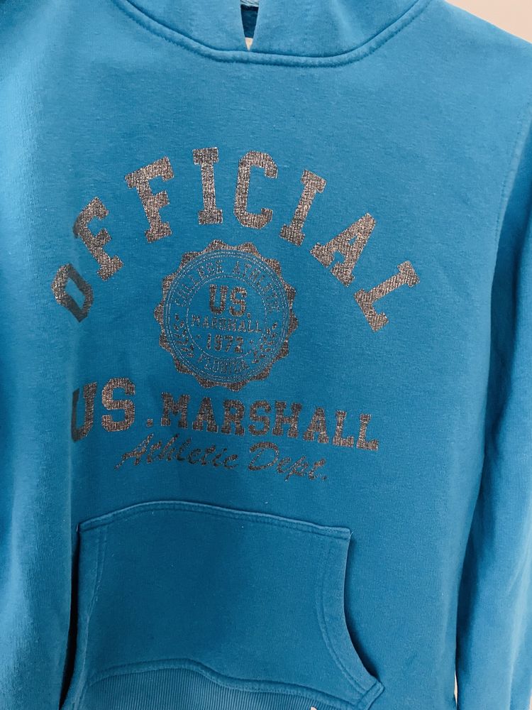 Bluza marshall M niebieska morska z kapturem