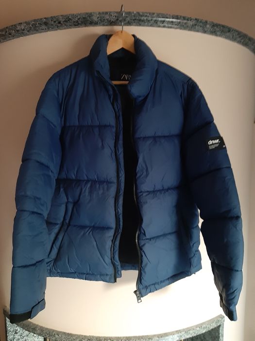 Kurtka L Zara zimowa puchowa kurteczka sport pikowana niebieska tkmaxx