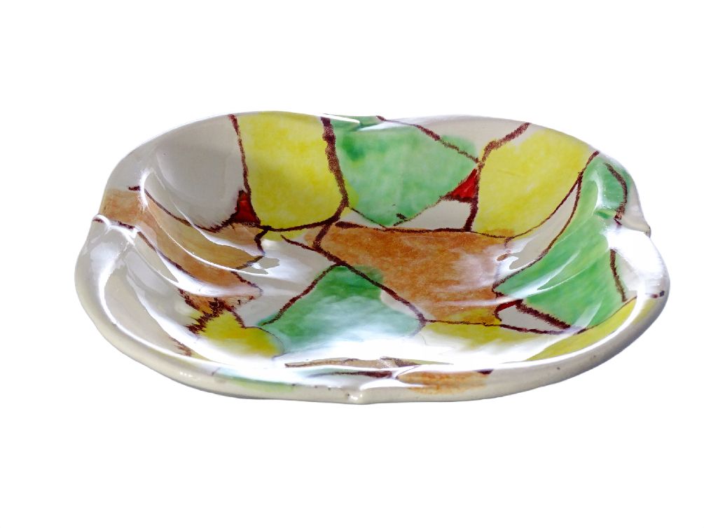 lata 50 piękna malowana ceramiczna patera picasso