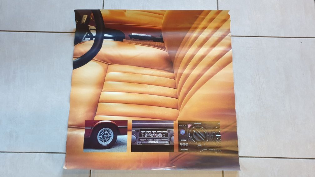 Stary plakat BMW E12 518, 520, 525, 528i, 535i, 60 x 60cm