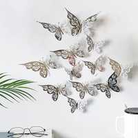 Зеркальные 3D наклейки бабочки для декора в детскую комнату