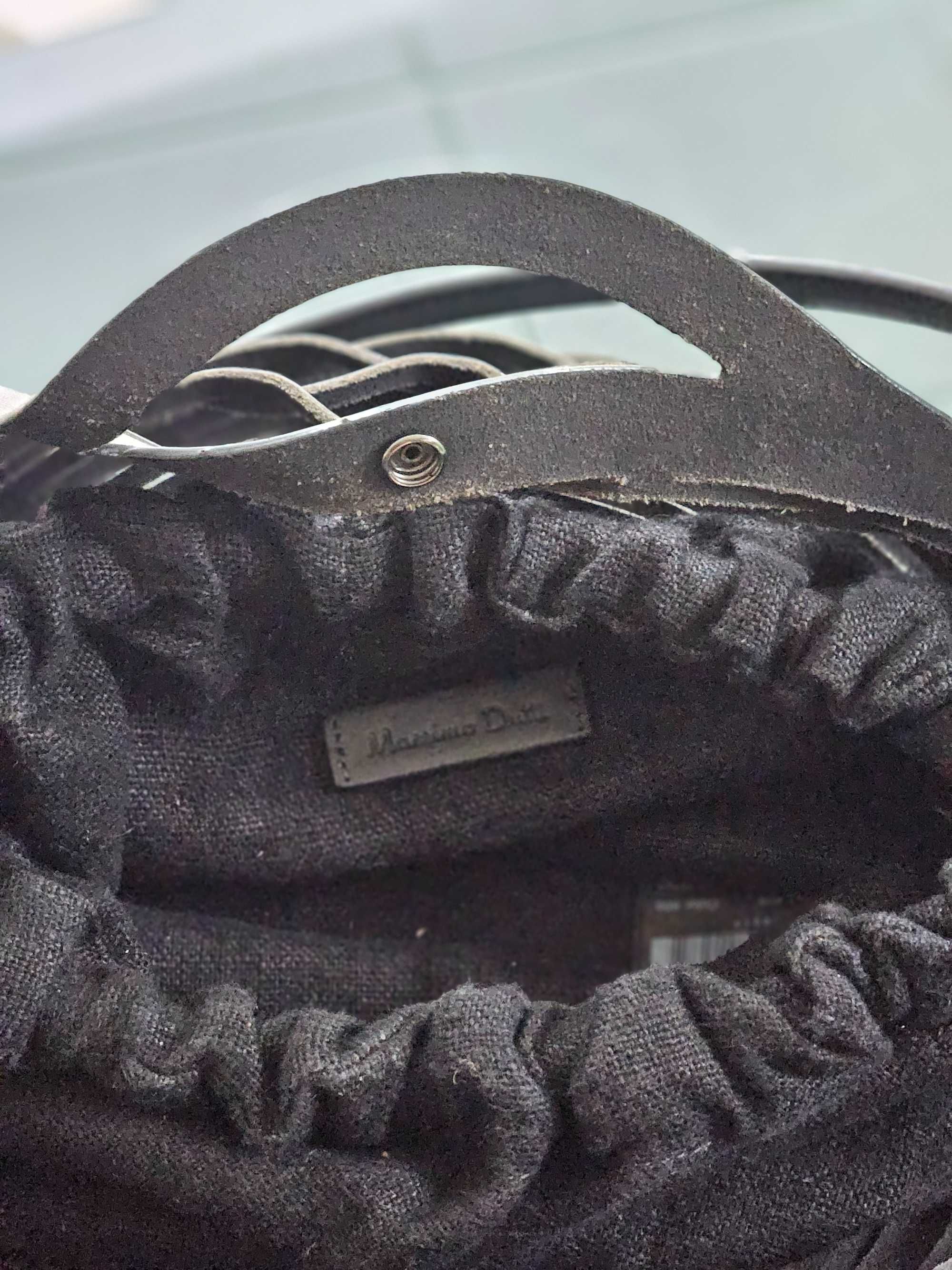 Неймовірна сумка massimo dutti оригінал з льону та кожі