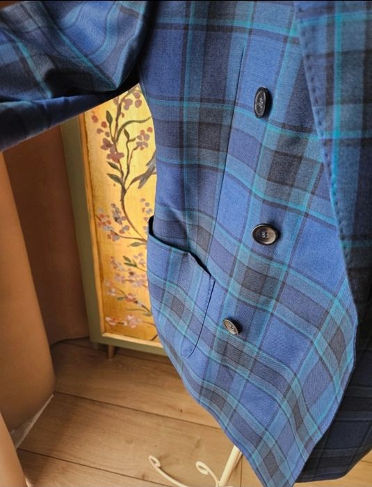 Luksusowa Bielenia Bespoke Marynarka Wełniana Krata Tartan Unisex/Over