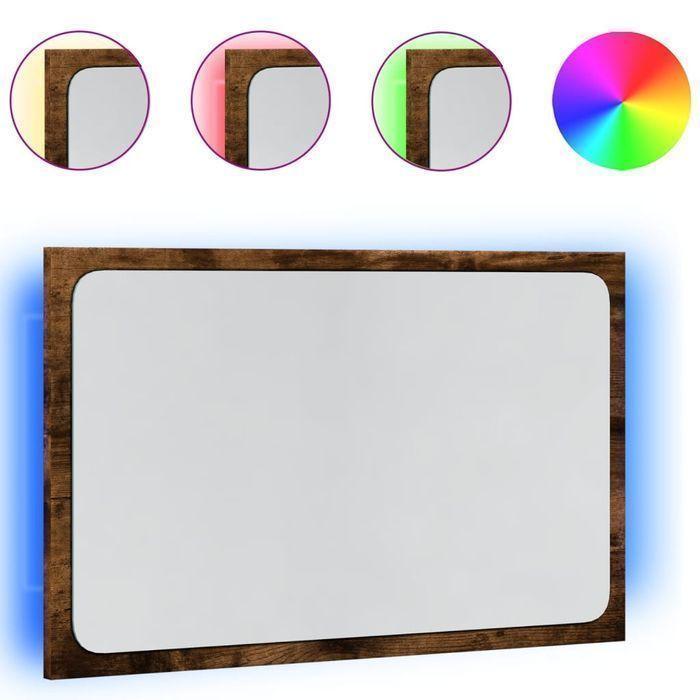 Vidaxl Lustro Łazienkowe Z Led, Dąb Sonoma, 60X8,5X38 Cm