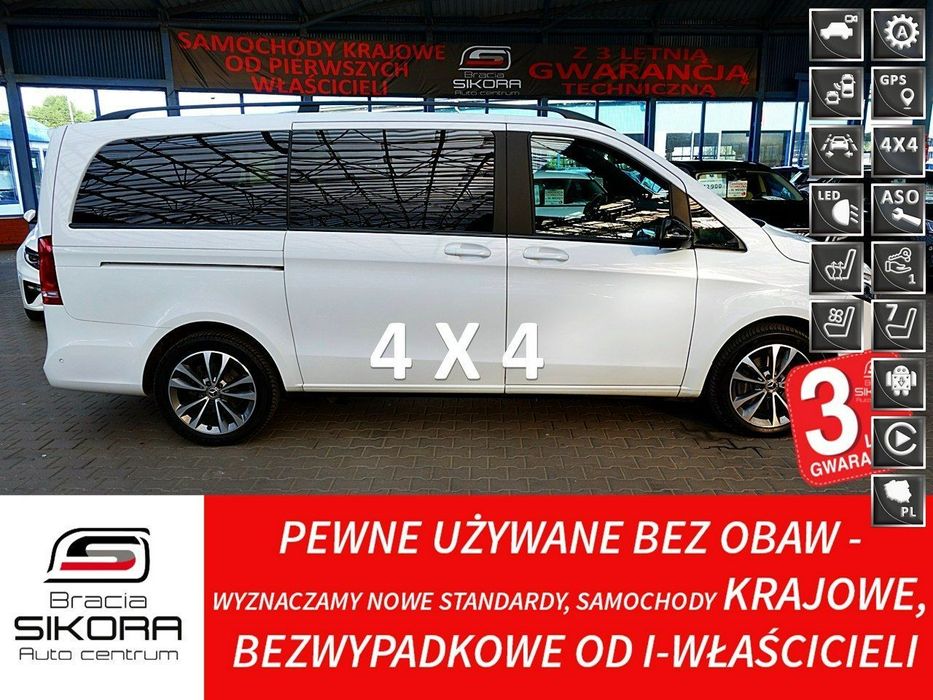 Mercedes-Benz Klasa V DŁUGI 239KM AIRMATIC 4Matic 7OS. Gwar. FABRYCZNA Kraj 1wł Bezwyp F23%