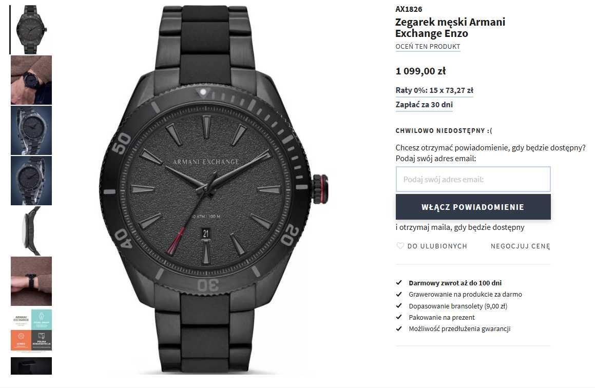 Nowy zegarek Armani Exchange ax1826