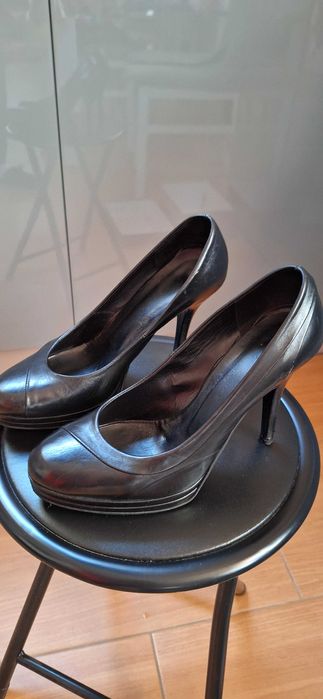 Szpilki 39 wkładka 26cm Venezia czarne eleganckie made in Italy