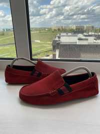 Мокасины лоферы Gucci Red Suede Web “41”