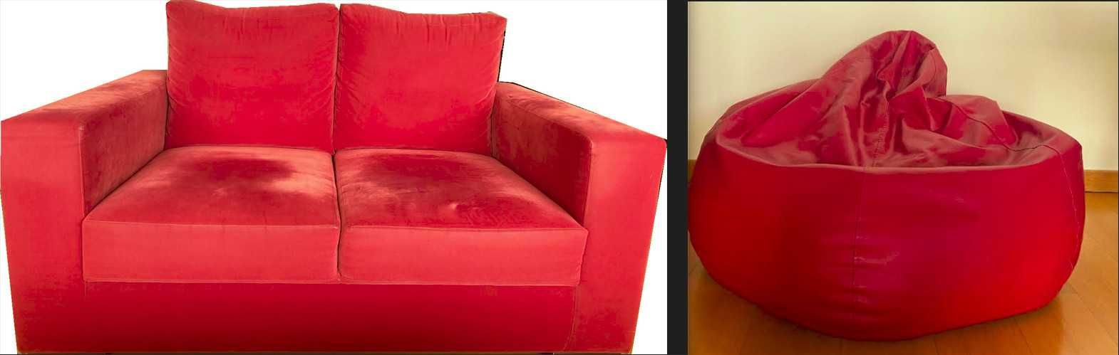 Sofa + Puff - Vermelho