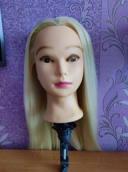 Навчальна голова манекен для плетіння волосся, біла, 60 см