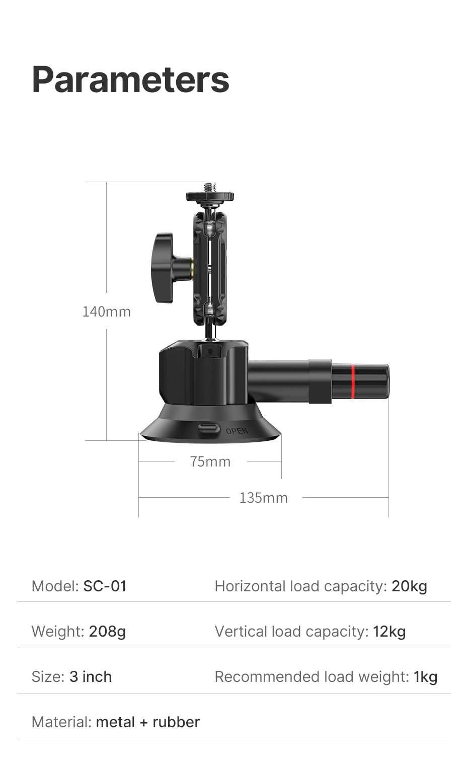 Uchwyt przyssawka na szybę Ulanzi SC-01 do GoPro DJI Action Insta 360