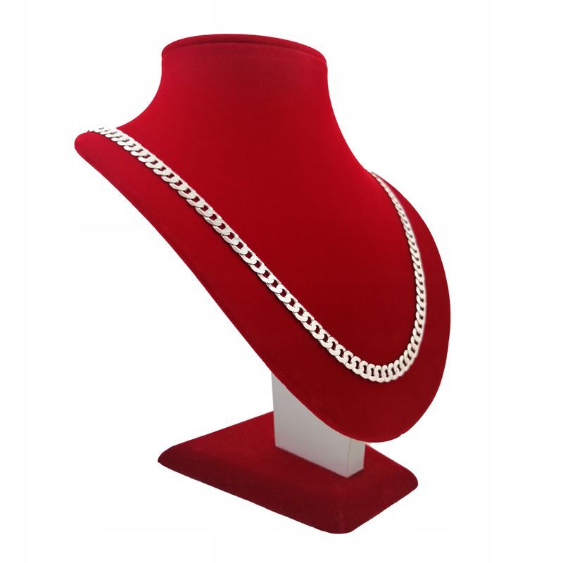 Gruby Srebrny Łańcuszek Męski Pancerka 75 Cm 6,5 Mm Diamentowany + Gra