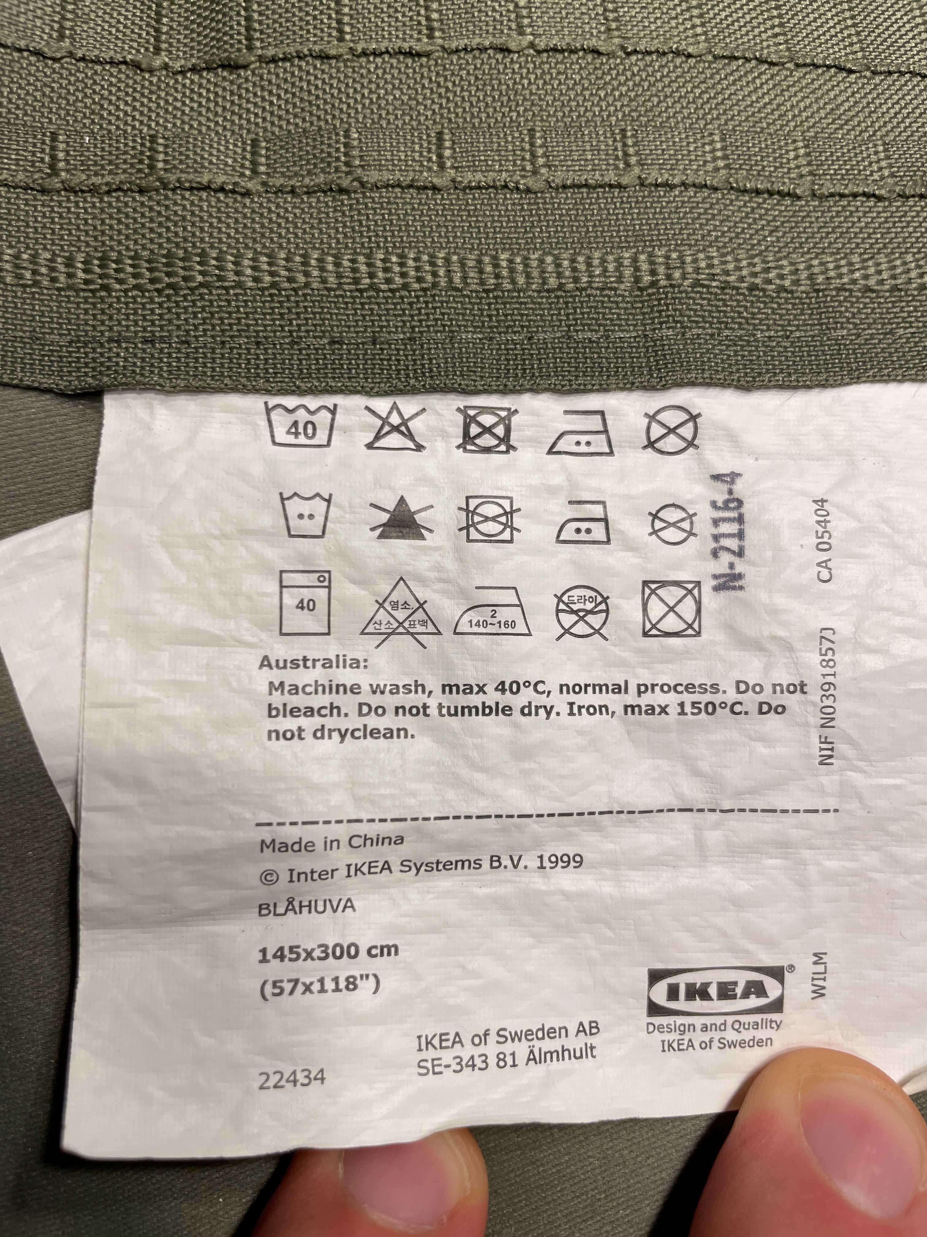 Zasłony zaciemniające IKEA BLAHUVA 145x300 - zielone, OKAZJA!