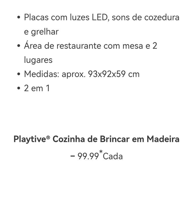 Cozinha de brincar com banco de madeira