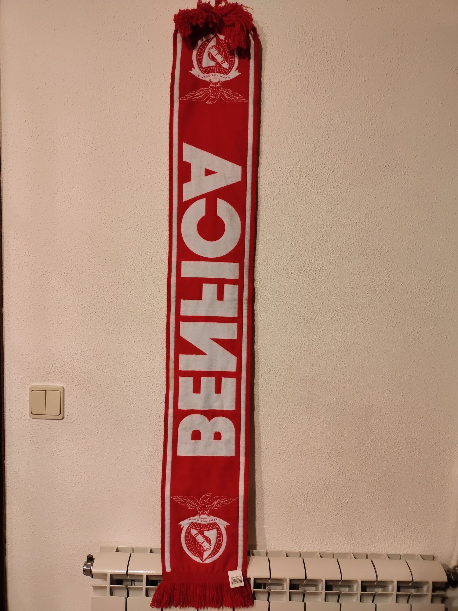 Cachecol Futebol Vermelho Branco Sport Lisboa e Benfica SLB Produto Of