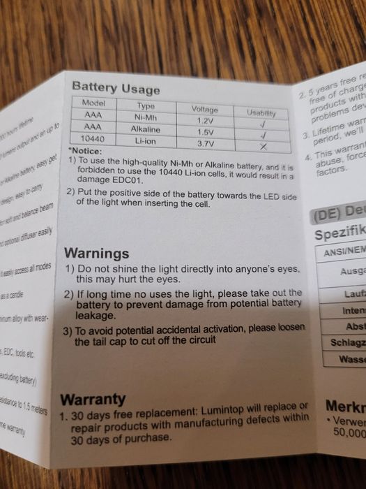 Latarka Lumintop EDC01 AAA