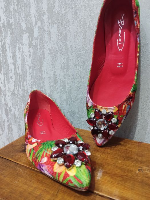 Балетки шкіра текстиль