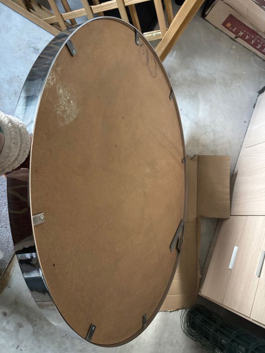 Espelho redondo contorno  inox