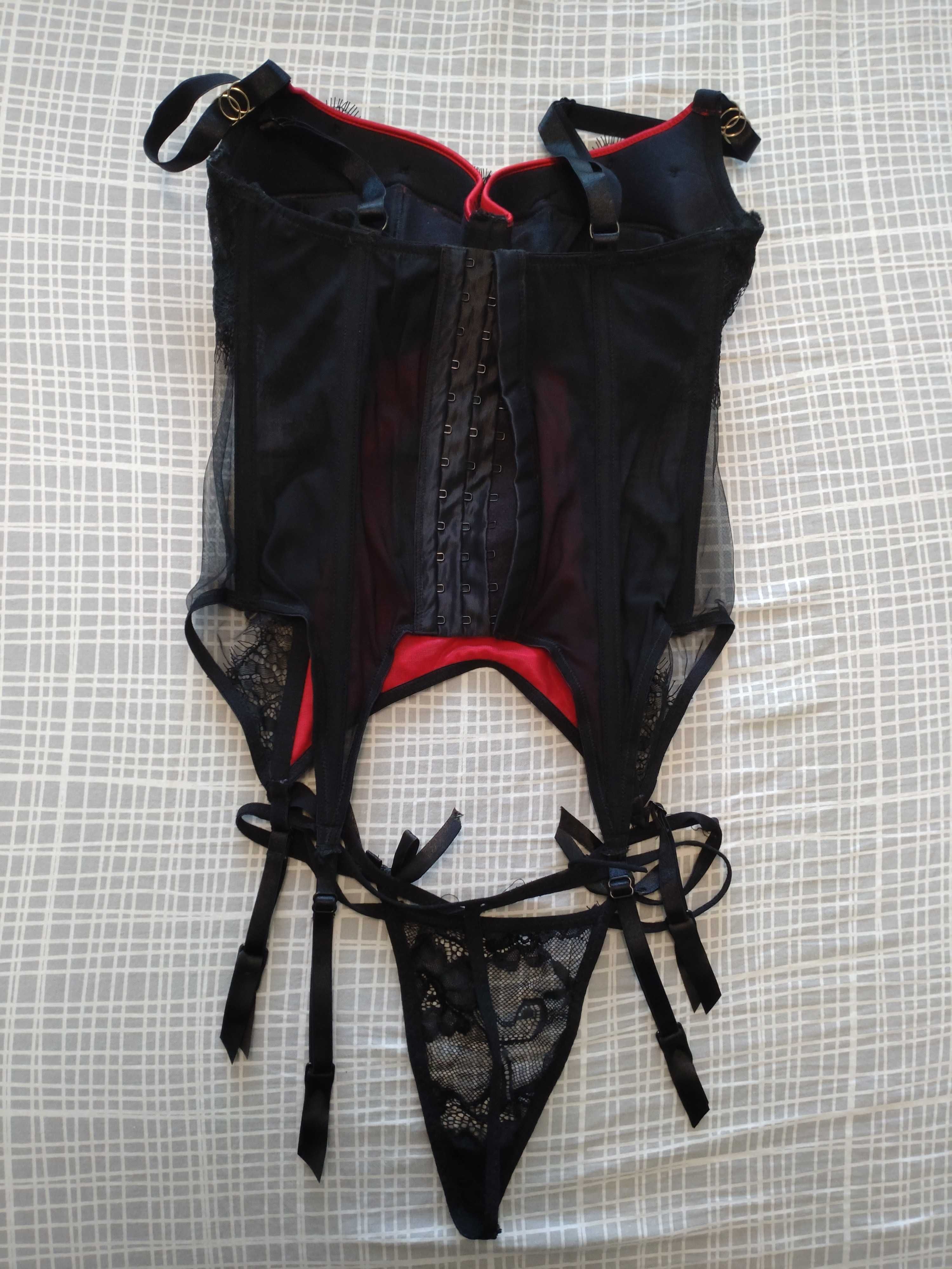 Komplet Ann Summers gorset S_36D stringi S