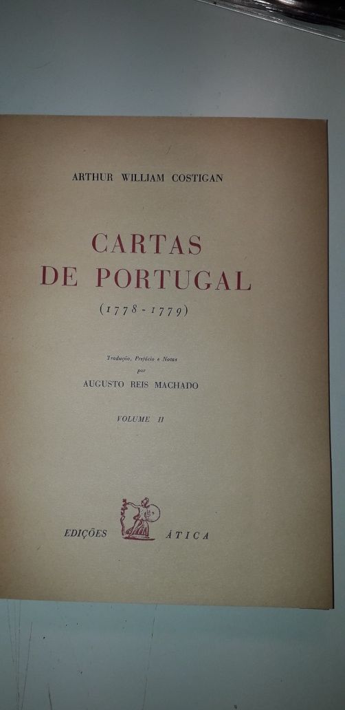 Cartas de Portugal (1778/ 1779)Arthur William Costigan(Volumes I e II)