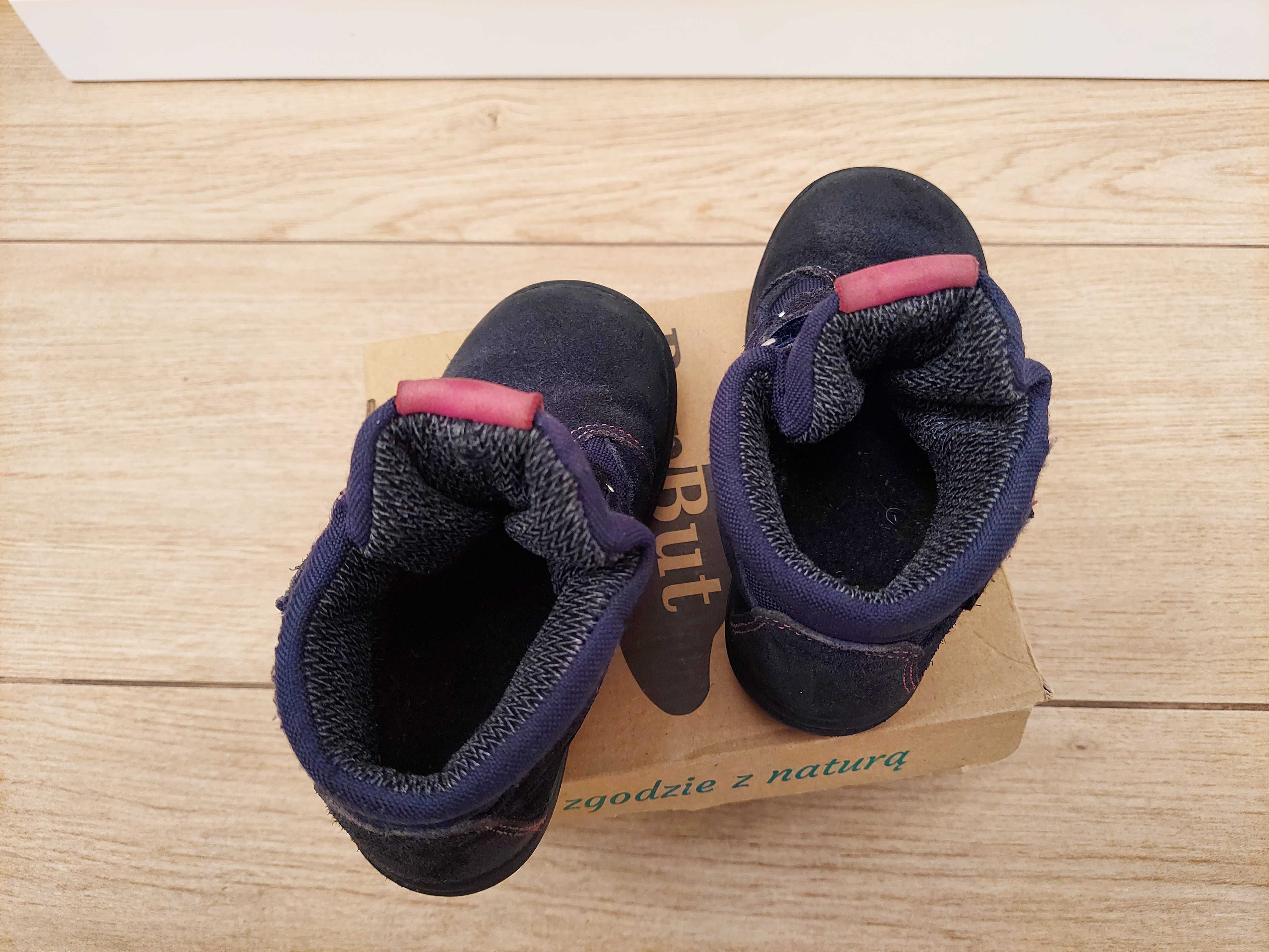 RenBut Buty zimowe Trzewiki Ren Tex roz. 24 Granat Gwiazdki na rzepy