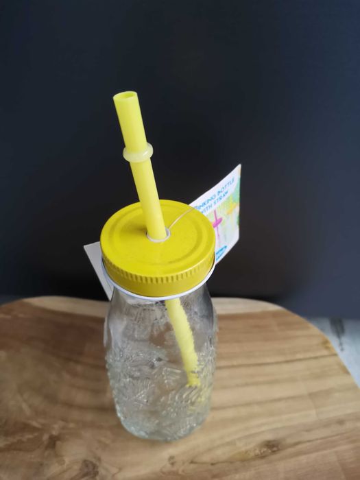 Nowa szklana butelka do picia ze słomką, 320 ml-mam 2 szt.