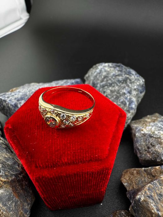 Złoty Stylowy Pierścionek z Cyrkonią | JAK NOWY | 585 | 3.25g