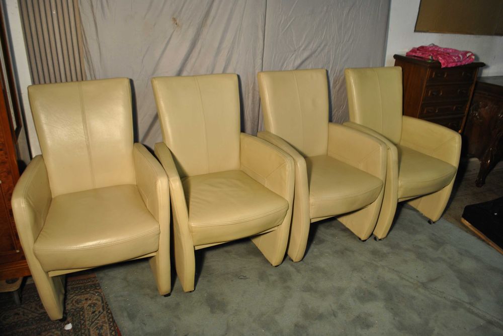 4 Fotele Klubowe  Skórzane Ecri  z Niemiec
