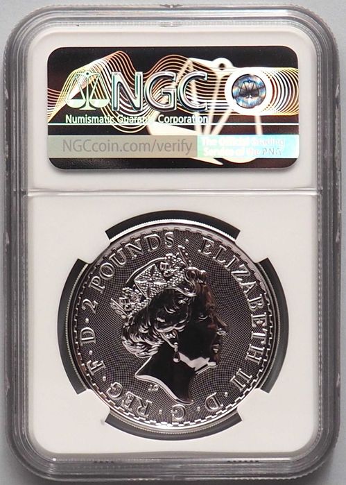 Moeda prata 2018 Britânia certificada NGC MS70