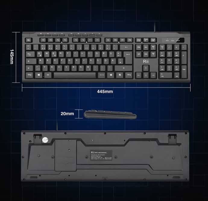 Klawiatura nożycowa Rii RK907 czarna