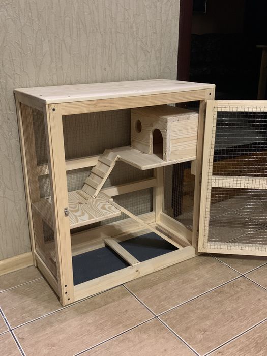 Клітка-Будинок для крисок та шиншилок, купалка, сінник, колесо