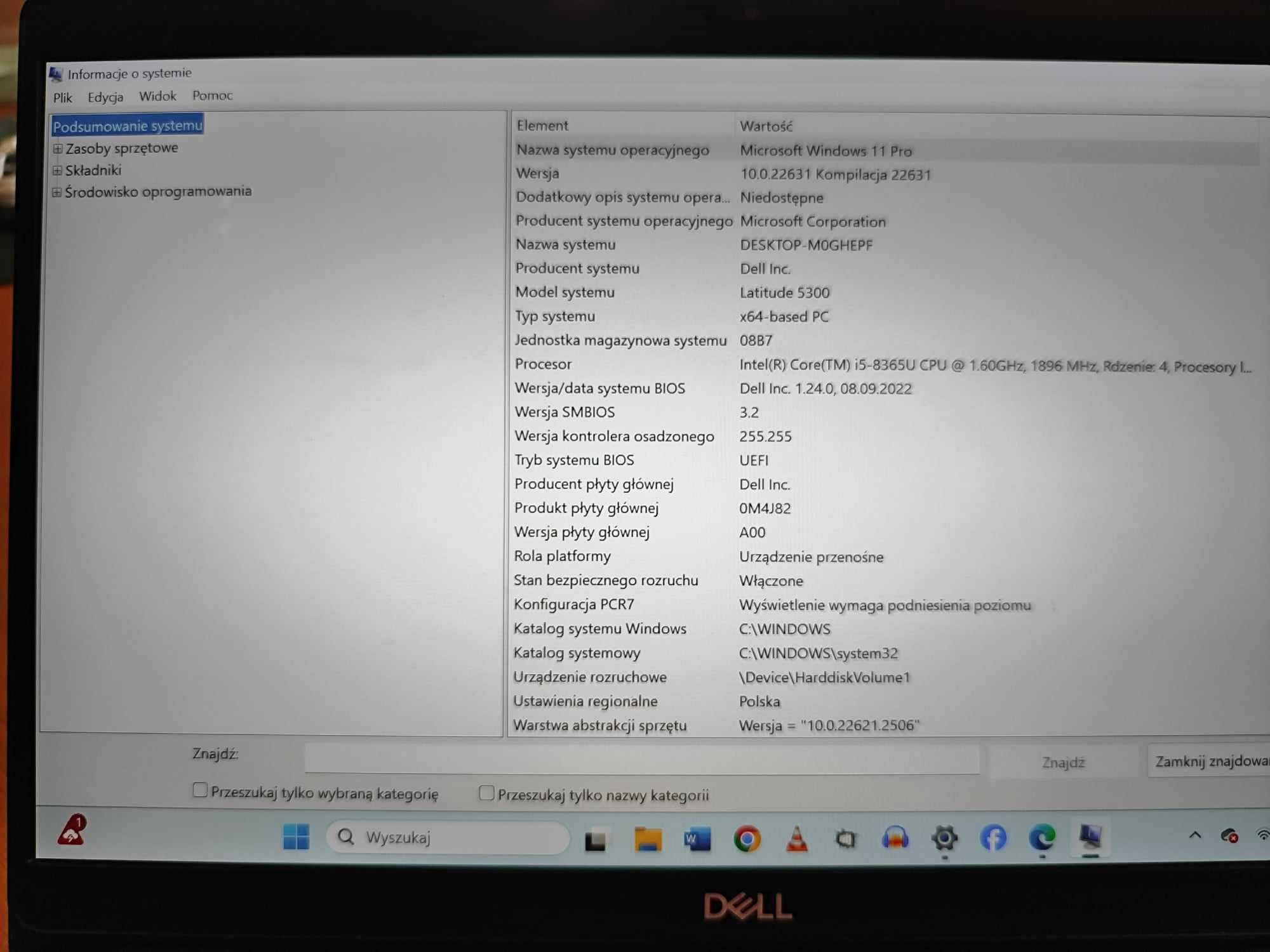 Dell Latitude 5300 i5-8365U/8GB/256/Win11Pro + MS Office