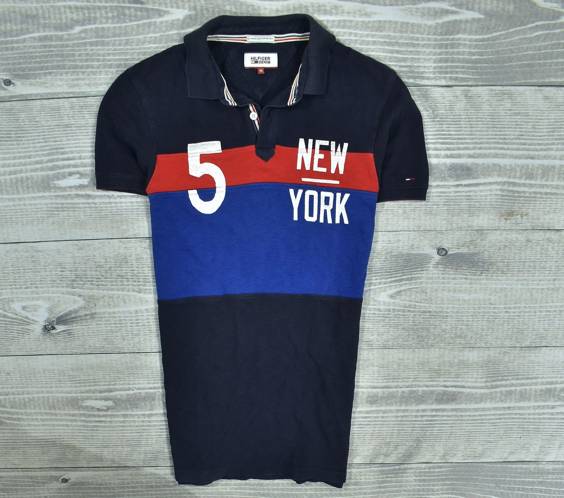 TOMMY HILFIGER Męska Logowana Koszulka Polo / M