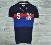 TOMMY HILFIGER Męska Logowana Koszulka Polo / M