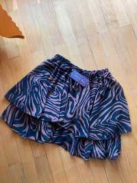 Nowa spódnica spódniczka zwiewna szyfonowa zebra zwierzęcy wzór