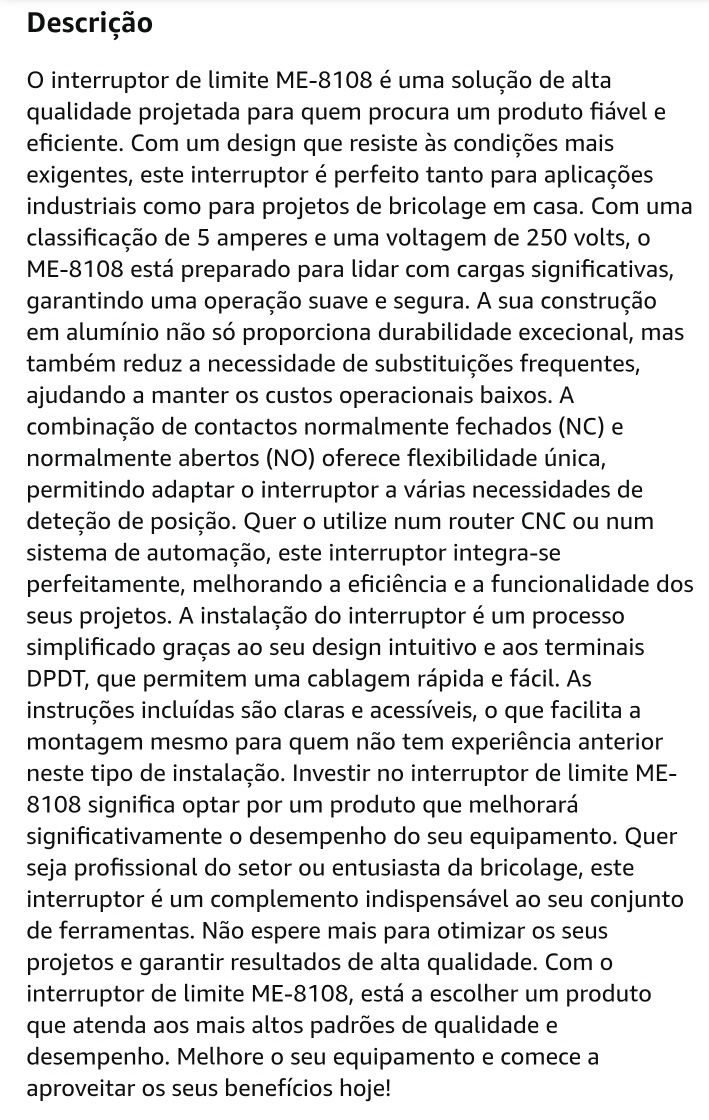 Interruptor fim de curso