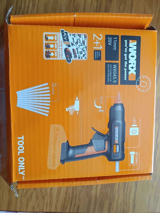 Pistolet na klej akumulatorowy worx