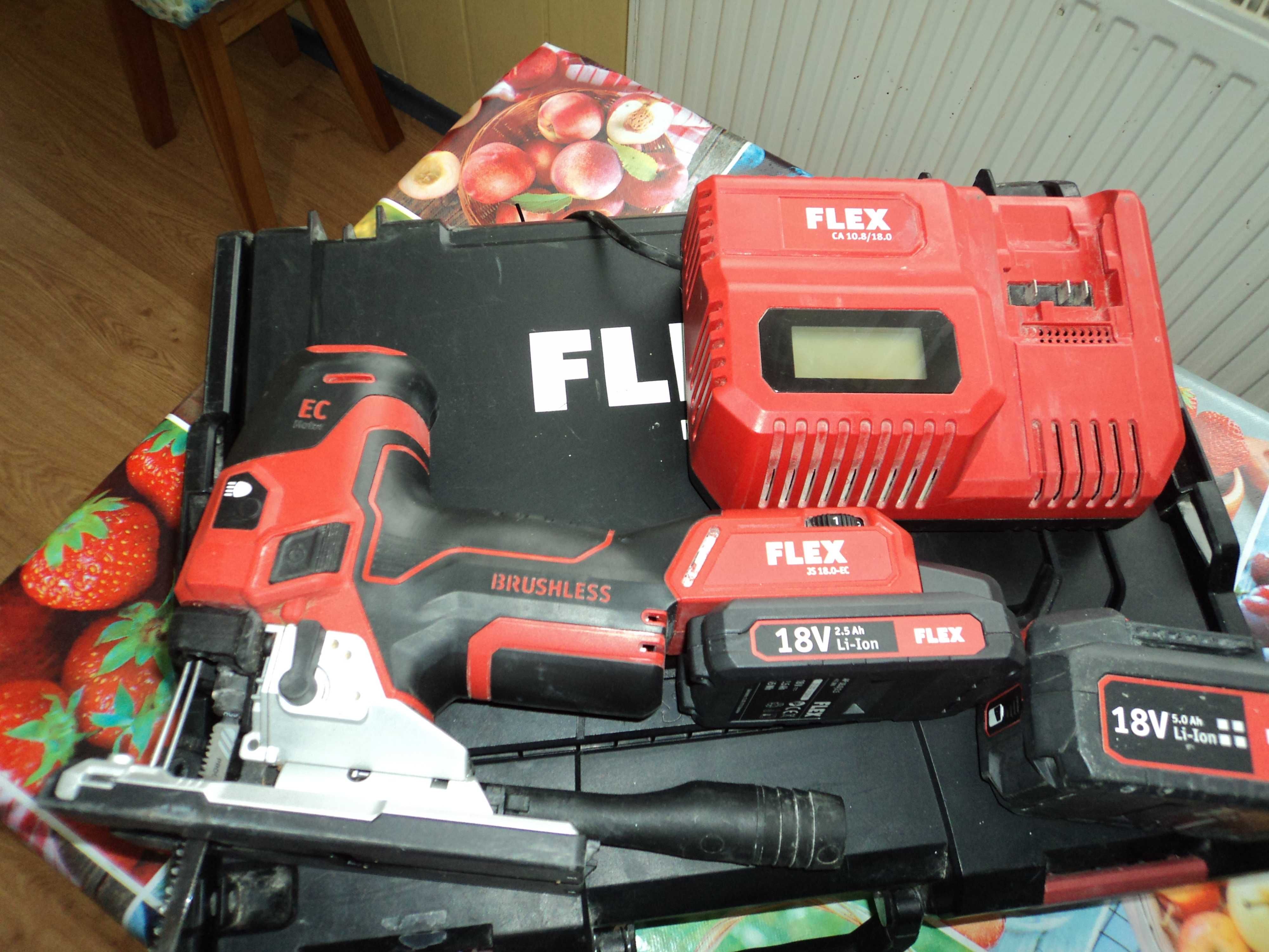 FLEX JS 18.0-EC wyrzynarka akumulatorowa.18v 2xbaterie ladowarka kpl.